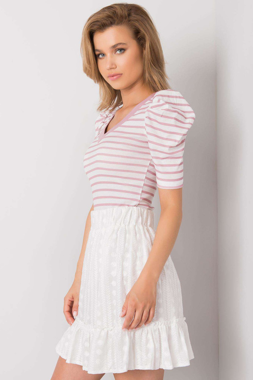 Valge ja roosa triibuline pluus Marlo