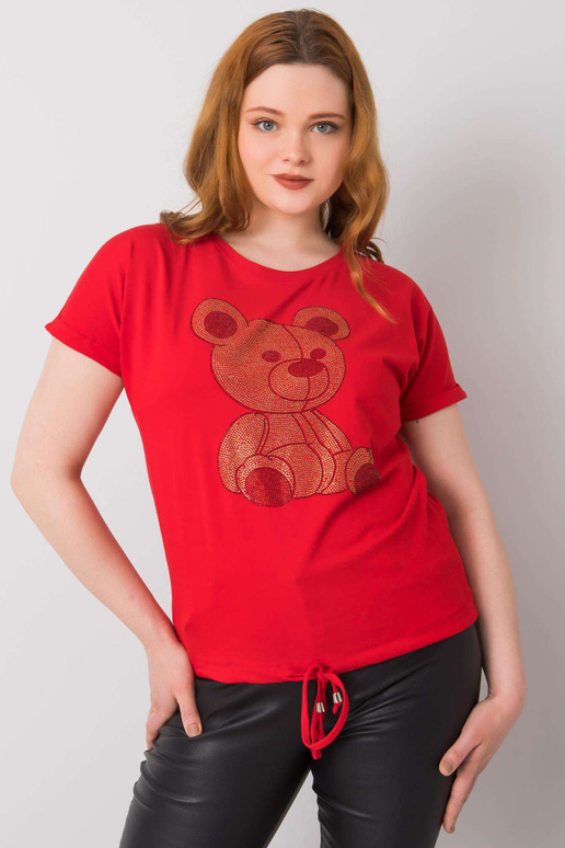 Punane pluss suuruses kividega pluus...