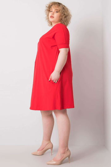 Bellamy Red Plus Size lühikeste varrukatega kleit 2