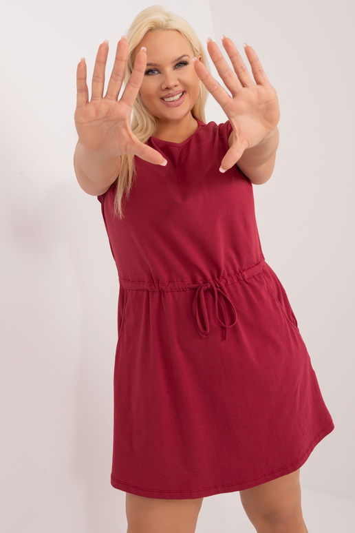 Burgundia kleit plus size basic Kori