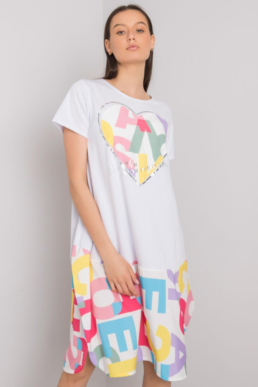 Valge Guinevere printidega kleit