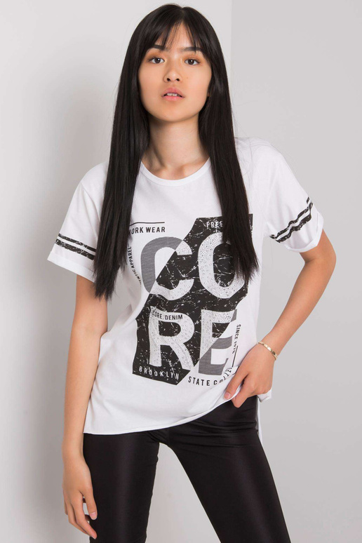 Valge T-särk trükiga Amber Valge T-särk trükiga Amber