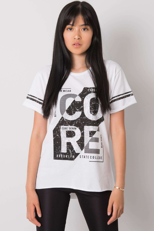 Valge T-särk trükiga Amber Valge T-särk trükiga Amber