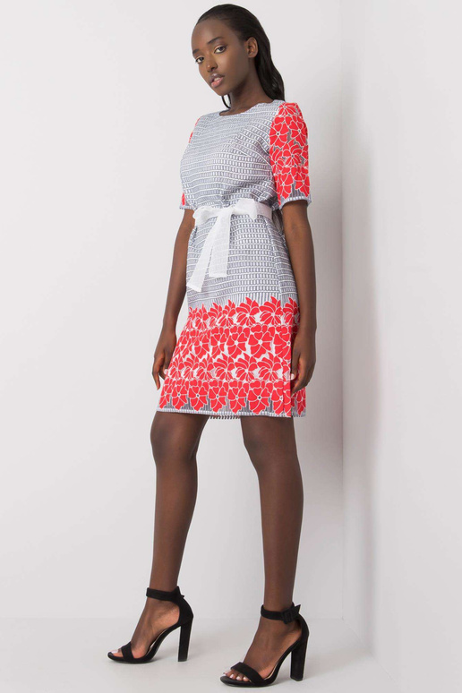 Halli ja punase mustriga kleit Katya