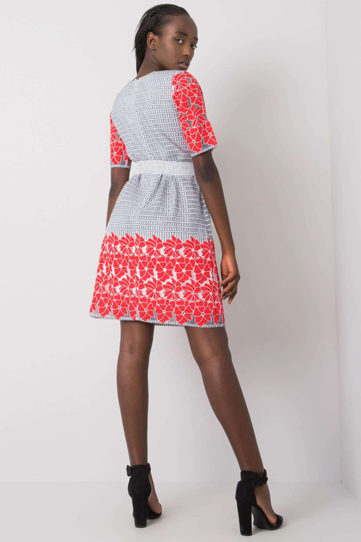 Halli ja punase mustriga kleit Katya