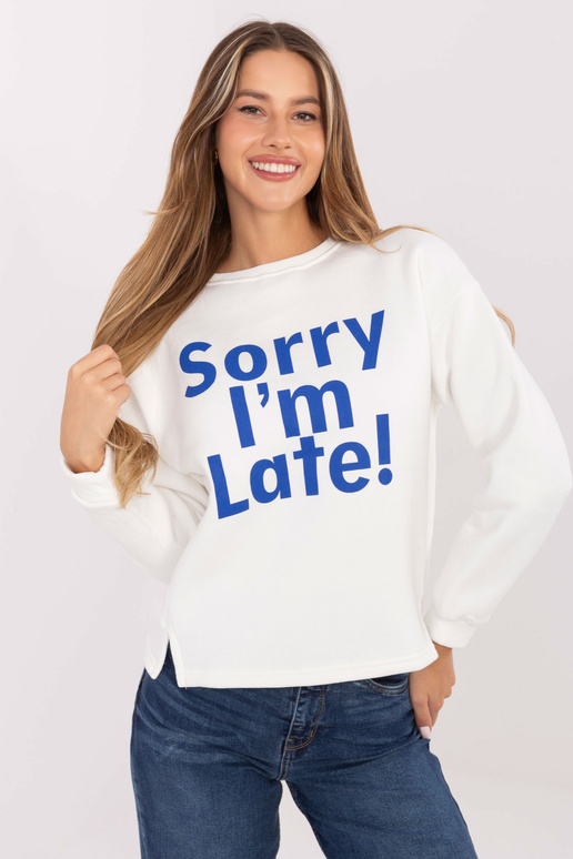 Ecru-sinine Kailee kirjaga dressipluus