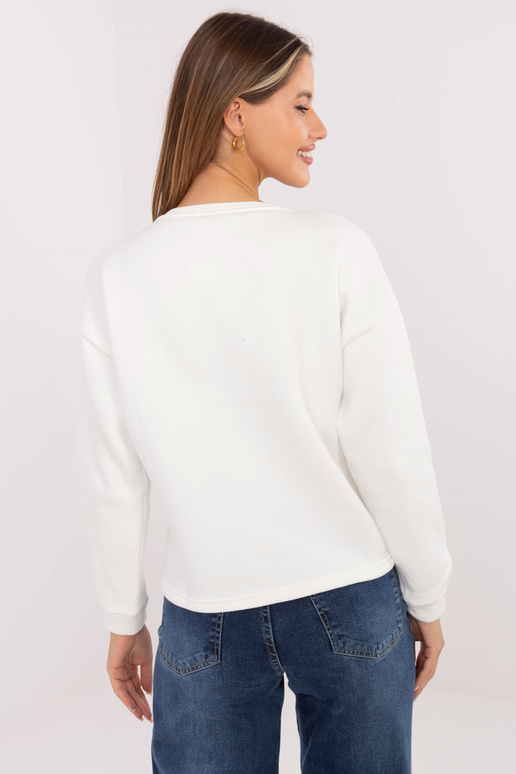 Ecru-sinine Kailee kirjaga dressipluus