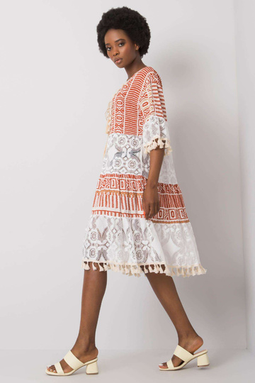 Nayeli tumeoranž boho kleit