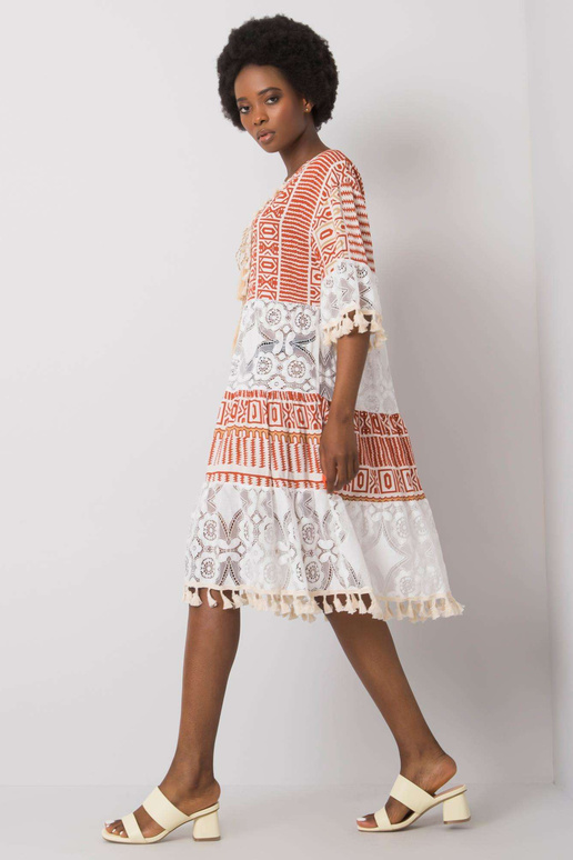 Nayeli tumeoranž boho kleit