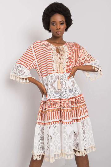 Nayeli tumeoranž boho kleit 2