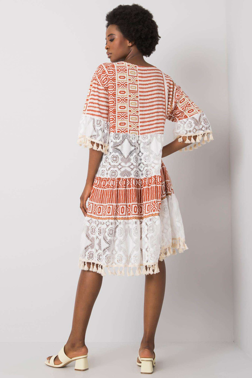 Nayeli tumeoranž boho kleit