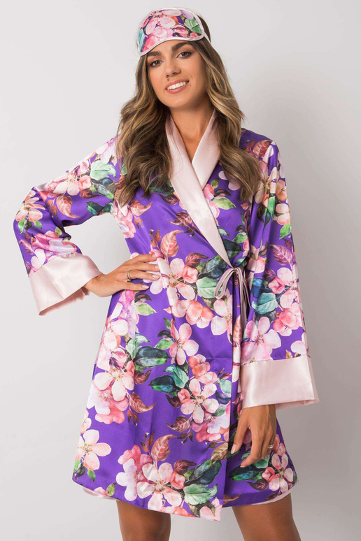 Kahvaturoosa lilleline öökomplekt