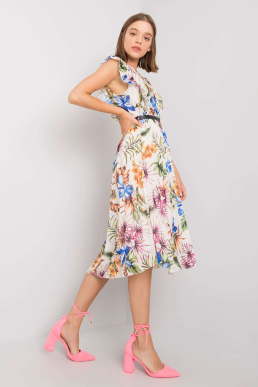 Garrina valge plisseeritud kleit