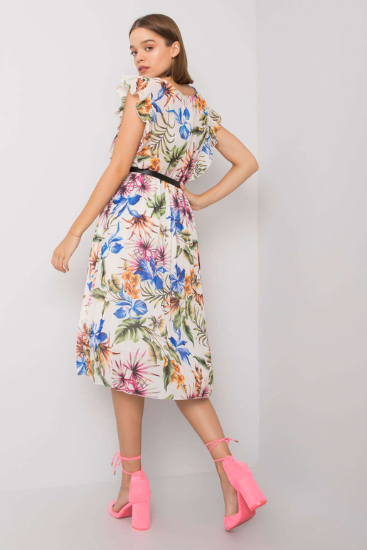 Garrina valge plisseeritud kleit