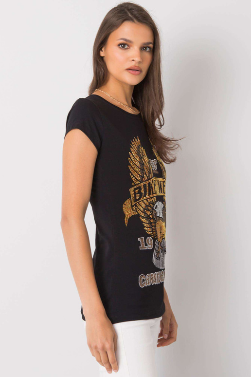 Must Haley aplikatsiooniga T-särk