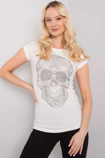 Ecru t-särk Skull aplikatsiooniga
