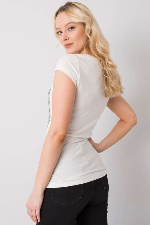 Ecru t-särk Skull aplikatsiooniga