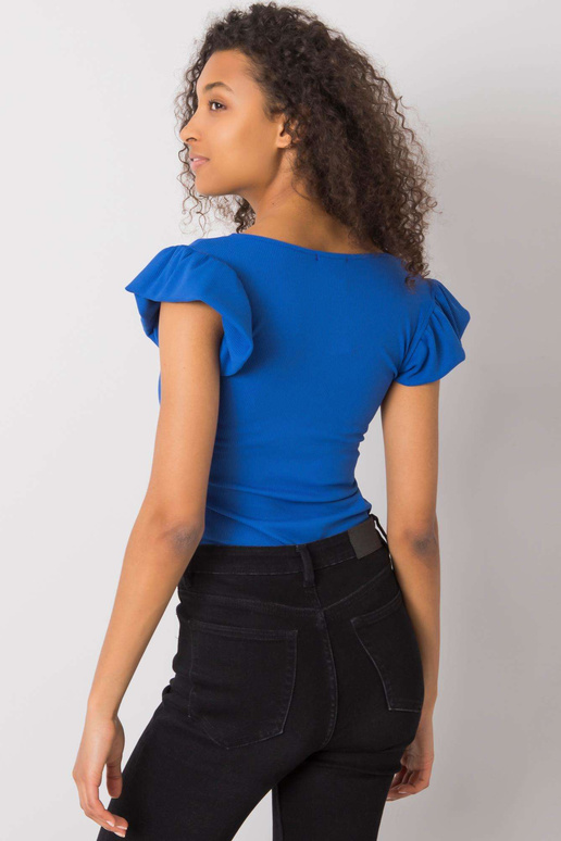 Tumesinine Waverly nööriga pluus