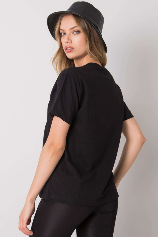 Must Gabee trükiga T-särk