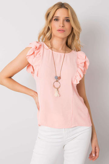 Heleroosa volangidega pluus...