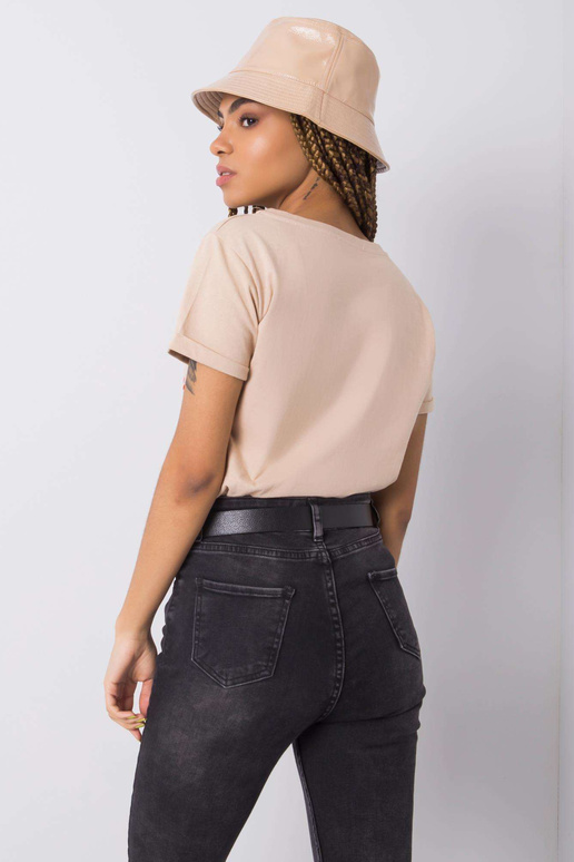 Beež T-särk trükiga Tiziana OCH BELLA