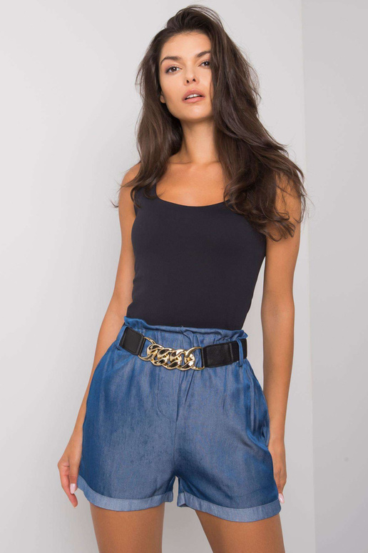 Tumesinised lühikesed püksid triibuga...