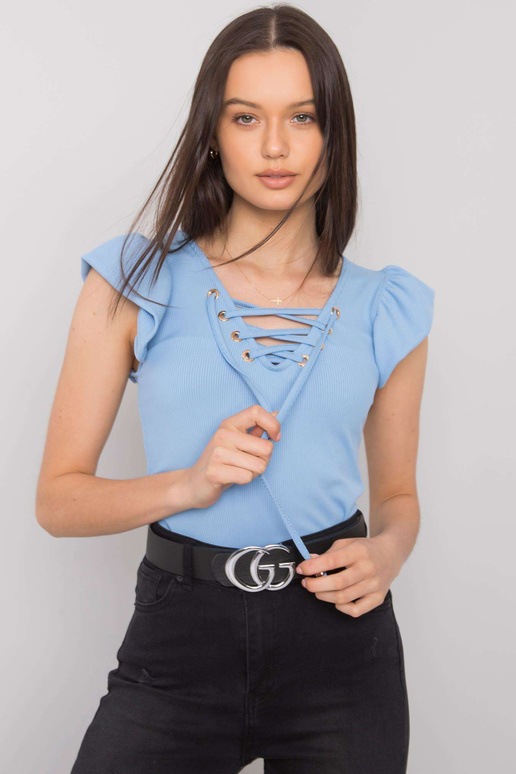 Helesinine Waverly nööriga pluus