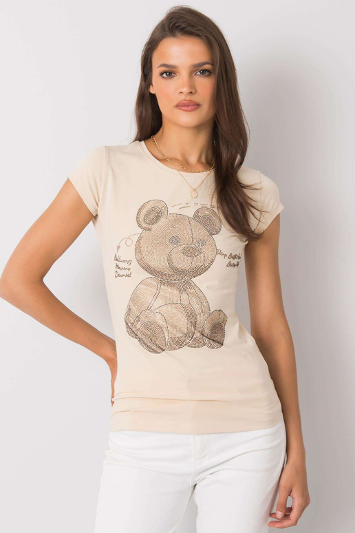 Beež T-särk Misha aplikatsiooniga Beež T-särk Misha aplikatsiooniga