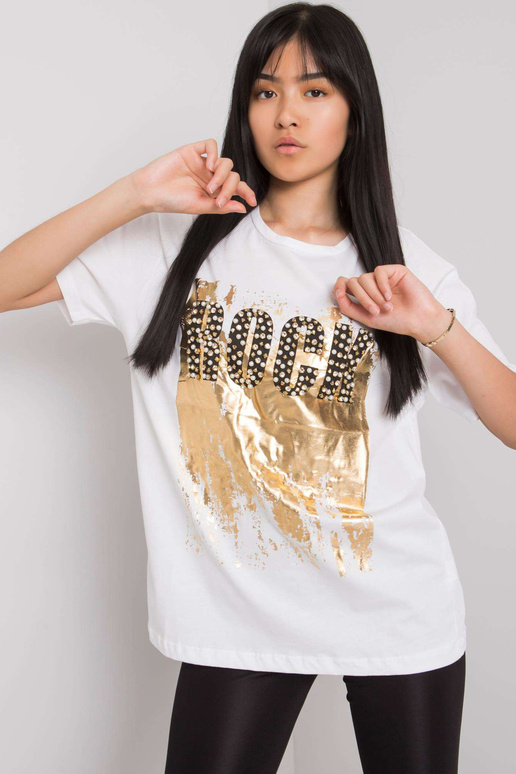 Valge ingveritrükiga T-särk