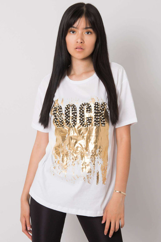 Valge ingveritrükiga T-särk