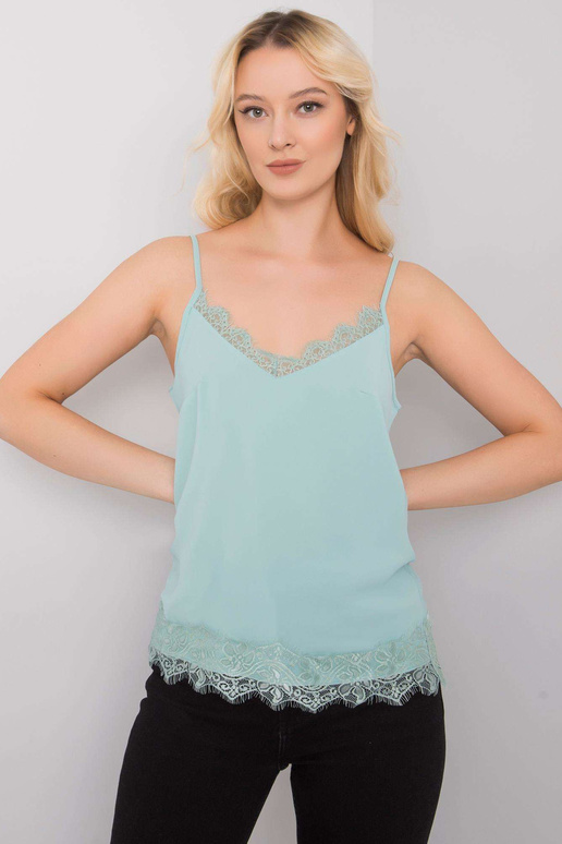 Naiste Leyla pitsiga piparmünditop