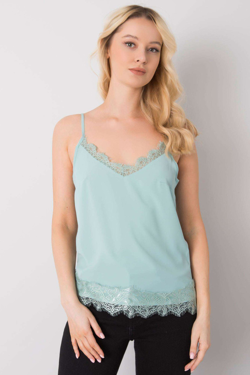 Naiste Leyla pitsiga piparmünditop