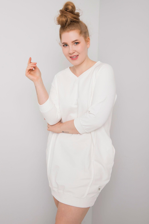 Ecru Cotton Plus Size Karissa kleit