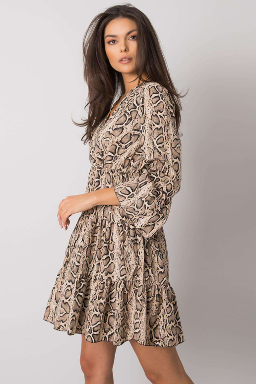 Beež ja must loomamustritega kleit Maren