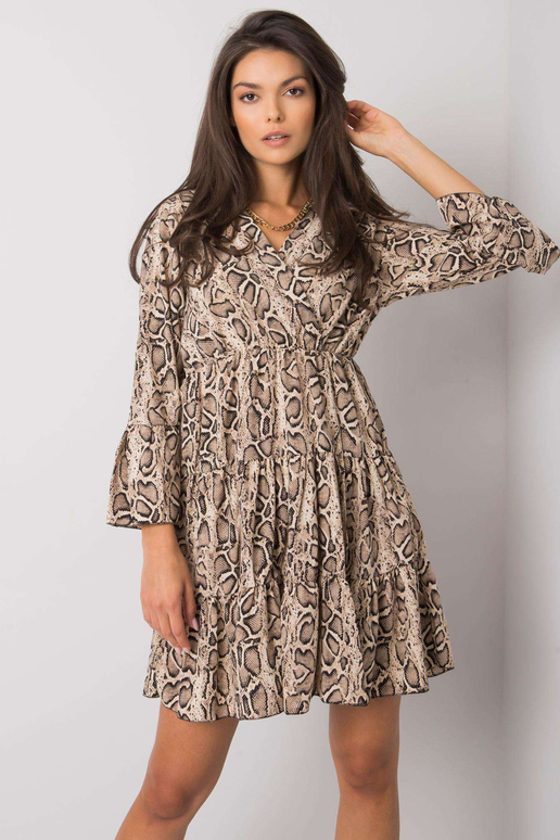 Beež ja must loomamustritega kleit Maren