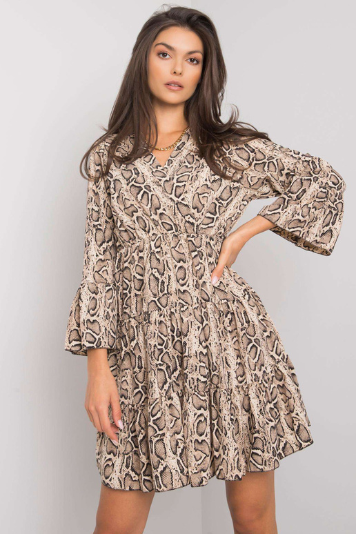 Beež ja must loomamustritega kleit Maren