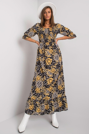 Must-kollase mustriga kleit...