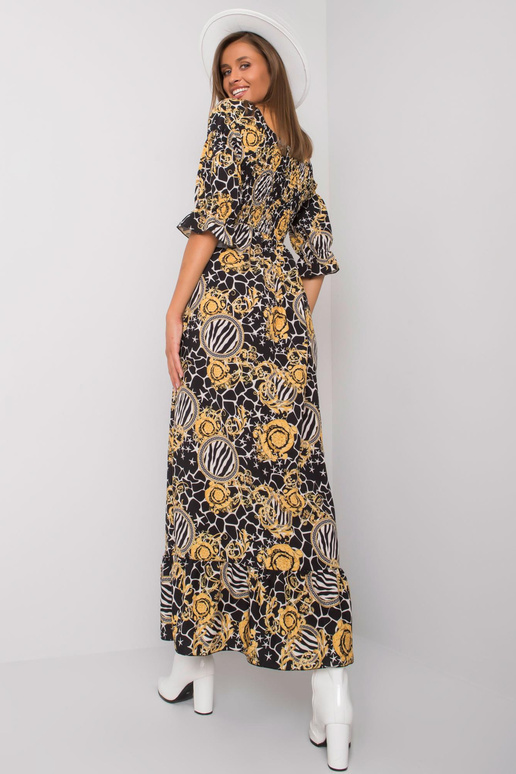 Must-kollase mustriga kleit Bevelynilt Must-kollase mustriga kleit Bevelynilt