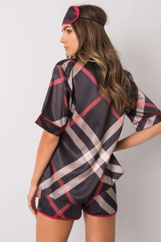 Must kaheosaline ruuduline pidžaama