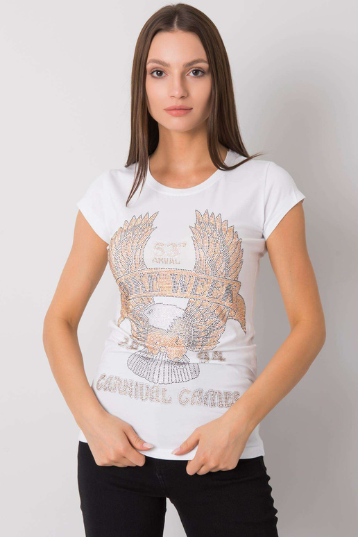 Valge Haley aplikatsiooniga T-särk Valge Haley aplikatsiooniga T-särk