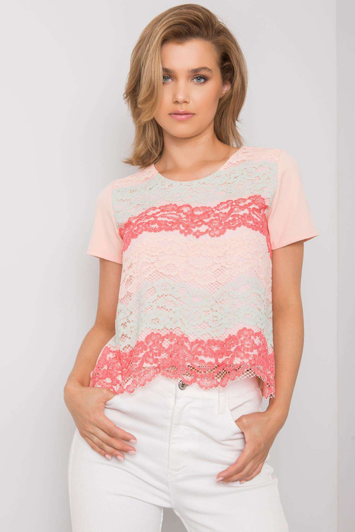 Virsiku ja koralliga pluus Zahra pitsiga