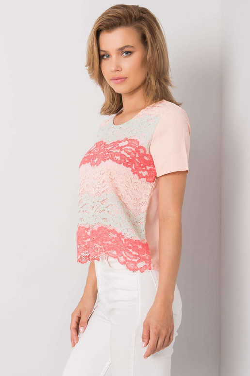 Virsiku ja koralliga pluus Zahra pitsiga