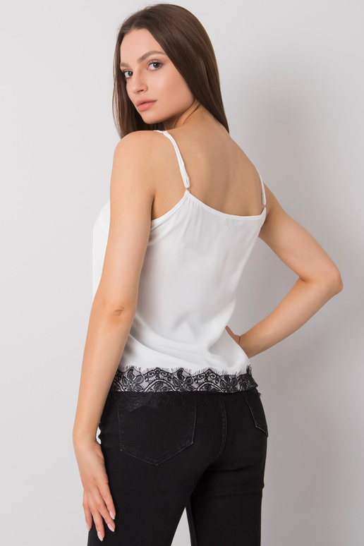 Valge ja must naiste topp Leyla pitsiga
