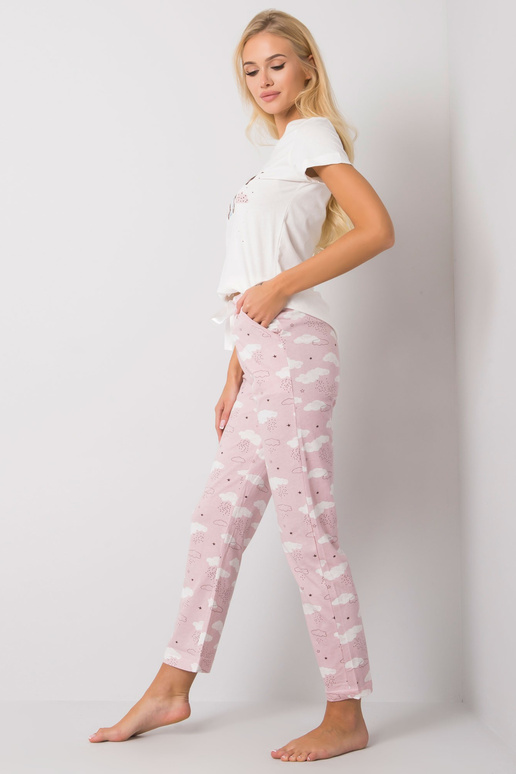 Valge trükitud kaheosaline pidžaama