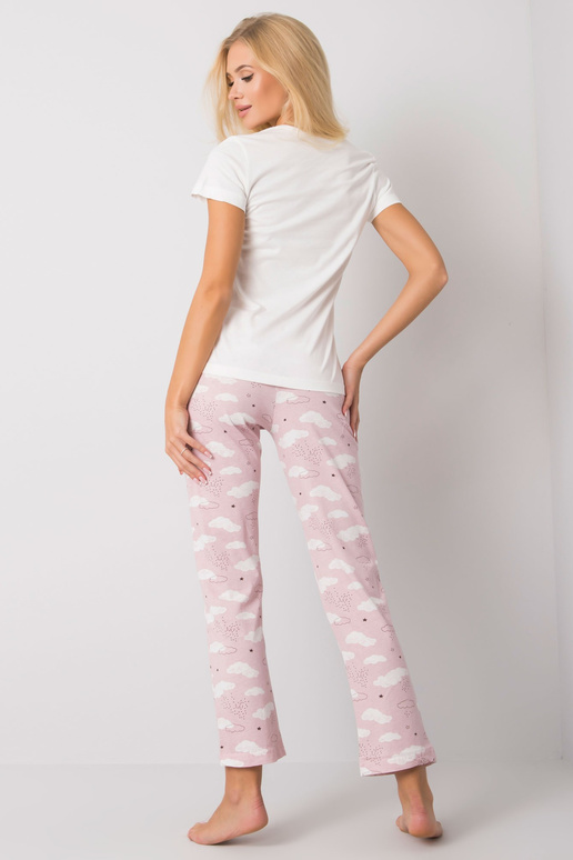 Valge trükitud kaheosaline pidžaama