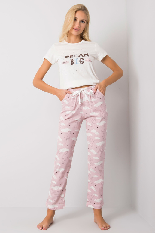 Valge trükitud kaheosaline pidžaama