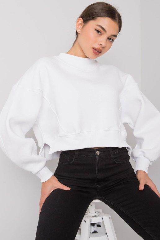 Valge kapuutsiga dressipluus Thilde