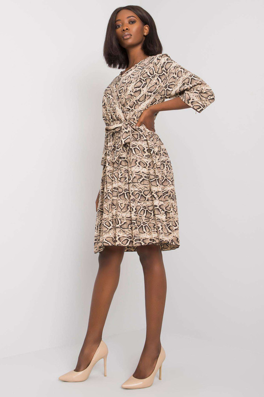 Fatimah printidega beež ja must kleit