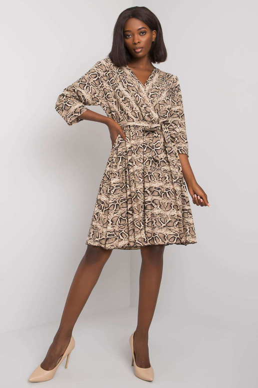 Fatimah printidega beež ja must kleit