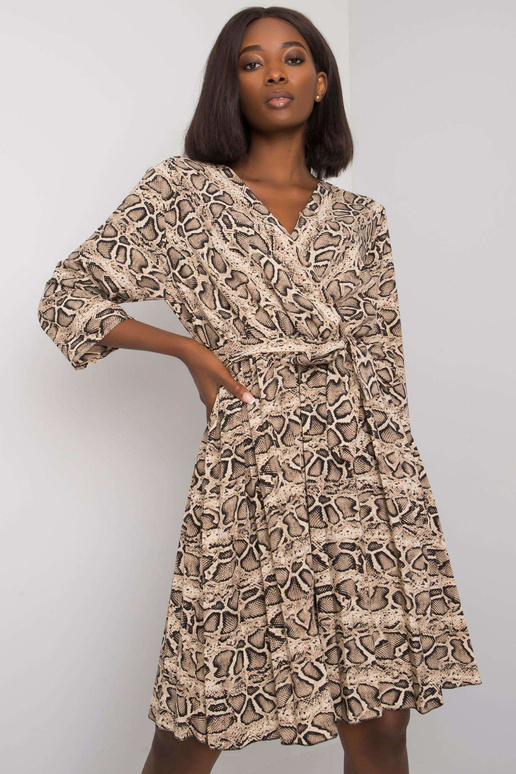 Fatimah printidega beež ja must kleit